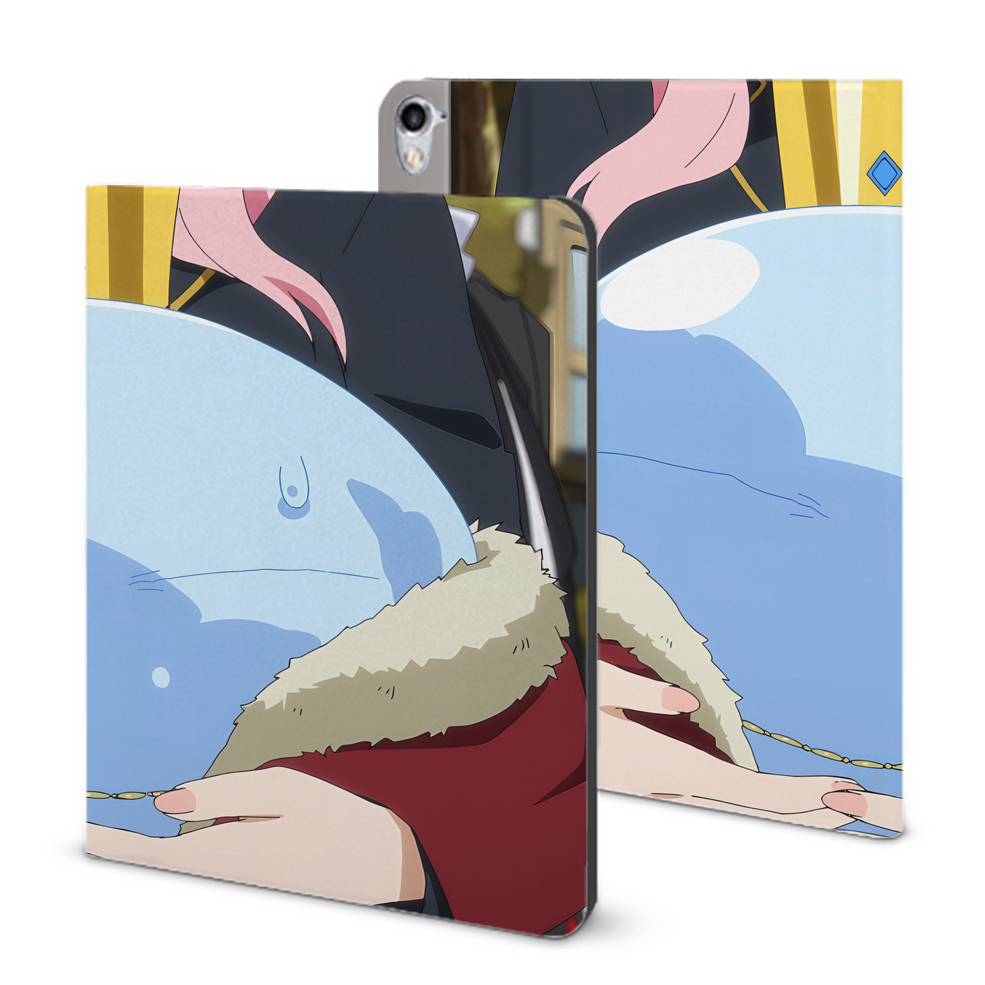 （画像用） 転スラ Regarding Reincarnated to Slime IPad ケース ブック型 PUレザー TPU 耐衝撃 軽量 薄型 ペン収納なし 全面保護 IPad 各モデル対応